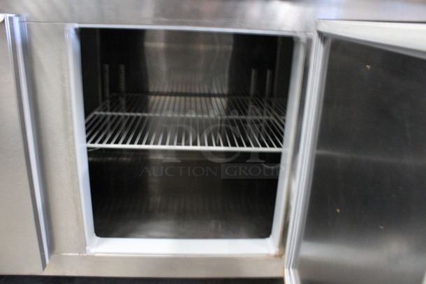 Kairak Model KBP-91S Stainless Steel Commercial Prep Table w/ Over Shelf on Commercial Casters. 115 Volts, 1 Phase. 91x34x58. Tested and Working! - Image 8 of 9