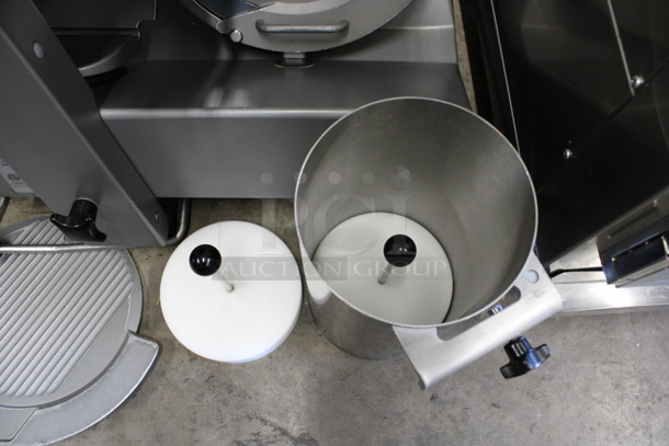 2016 Bizerba Stainless Steel Commercial Countertop Meat Slicer w/ Blade Sharpener, Vegetable Chute, Extra Pusher and Extra Blade Cover. 120 Volts, 1 Phase. 29x24x26. Tested and Working! - Image 3 of 7