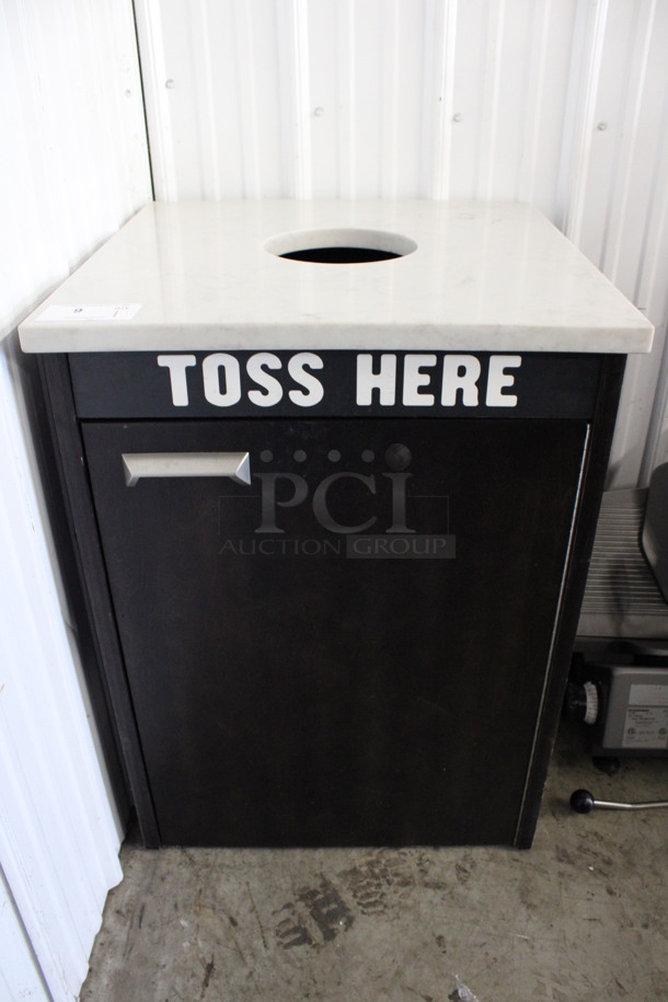 Trash Can Shell w/ Trash Deposit Hole, Front Door and Trash Can. 25x25x34 - Image 1 of 4