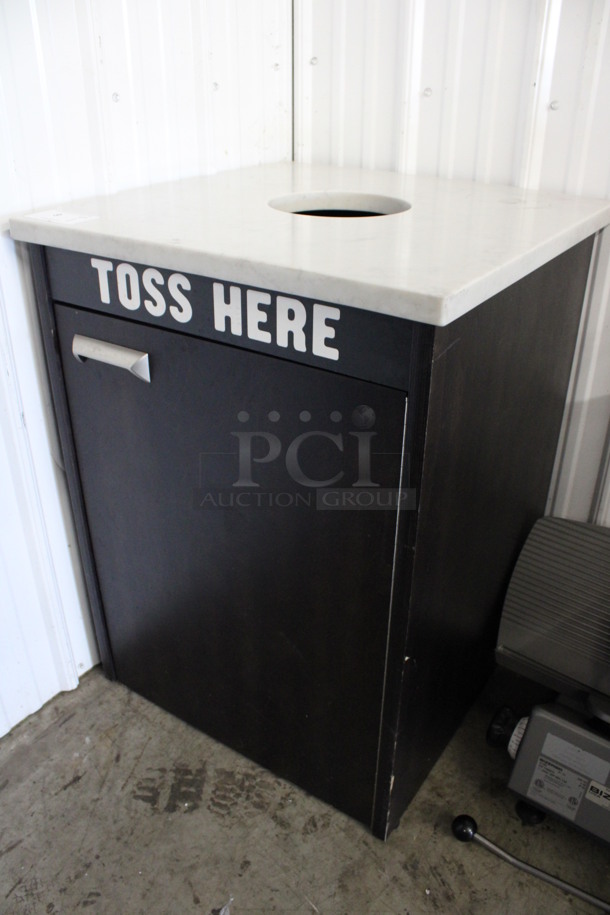 Trash Can Shell w/ Trash Deposit Hole, Front Door and Trash Can. 25x25x34 - Image 2 of 4