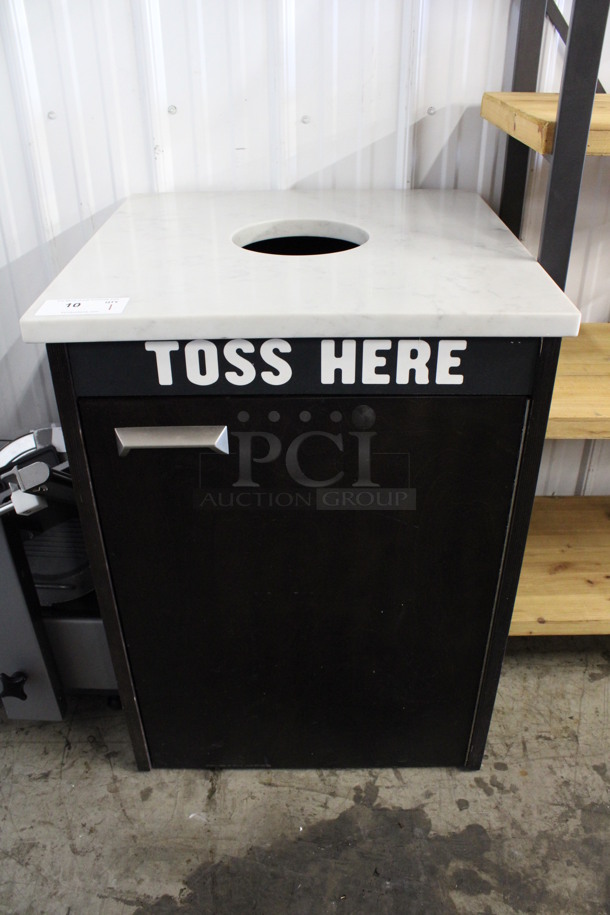 Trash Can Shell w/ Trash Deposit Hole, Front Door and Trash Can. 25x25x34 - Image 1 of 4
