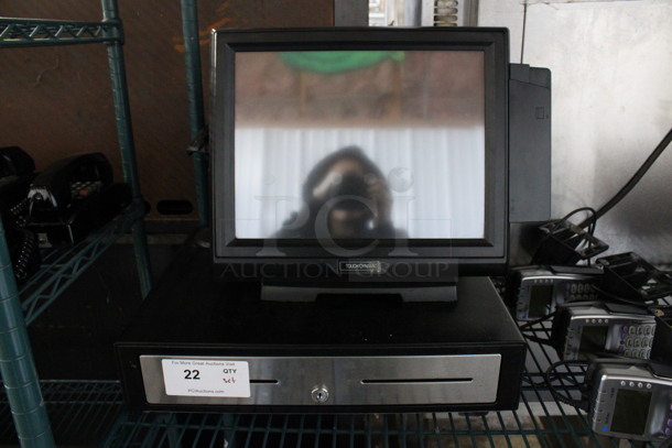 ALL ONE MONEY! Lot of Touch Dynamic 15" POS Monitor and Metal Cash Drawer - Image 1 of 5