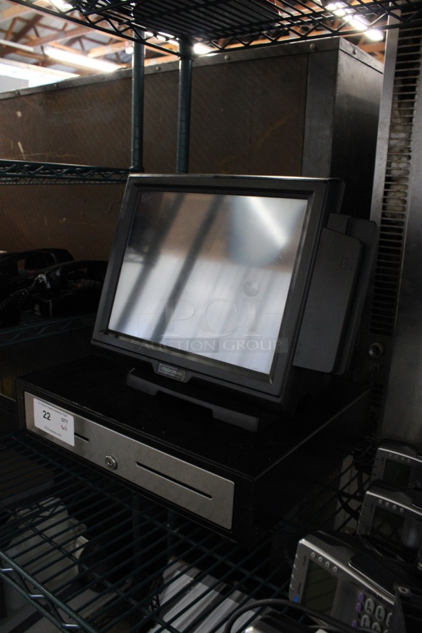 ALL ONE MONEY! Lot of Touch Dynamic 15" POS Monitor and Metal Cash Drawer - Image 2 of 5