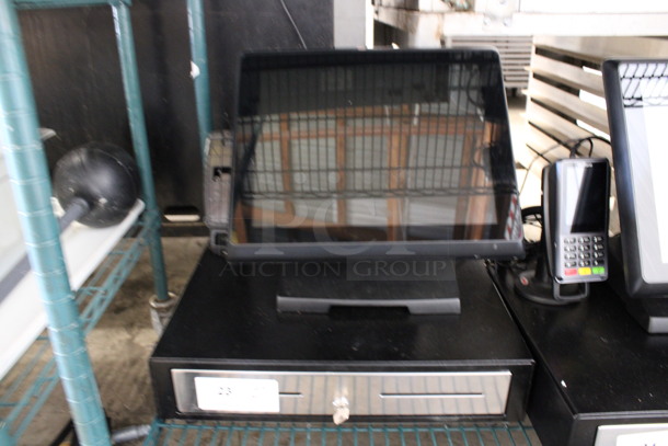 ALL ONE MONEY! Lot of Touch Dynamic 15" POS Monitor and Metal Cash Drawer - Image 1 of 4