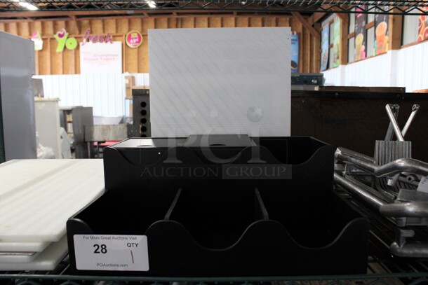 Black Poly 6 Compartment Bin. 16x13x16 - Image 1 of 3