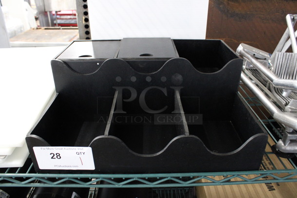 Black Poly 6 Compartment Bin. 16x13x16 - Image 2 of 3