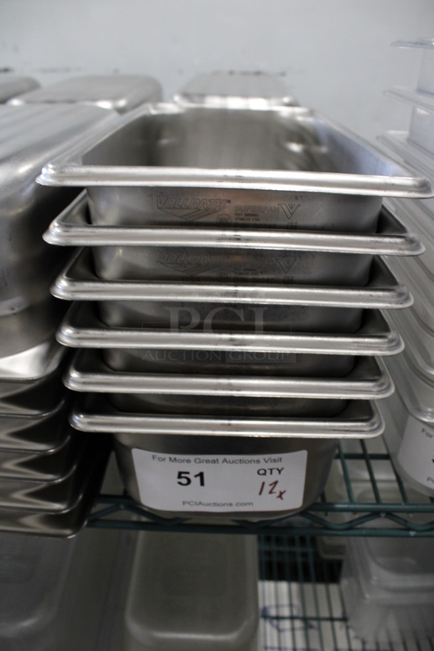 12 Stainless Steel 1/3 Size Drop In Bins. 1/3x4. 12 Times Your Bid! - Image 1 of 3