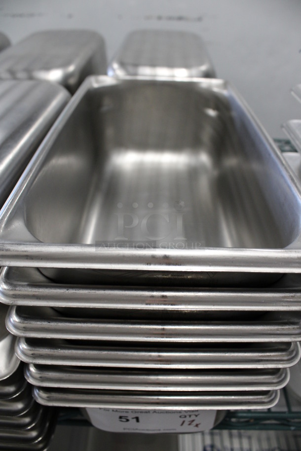 12 Stainless Steel 1/3 Size Drop In Bins. 1/3x4. 12 Times Your Bid! - Image 2 of 3