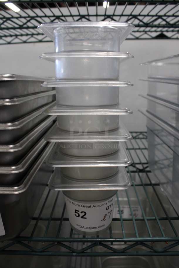 ALL ONE MONEY! Lot of 7 Poly Clear 1/9 Size Drop In Bins! 1/9x4 - Image 1 of 2