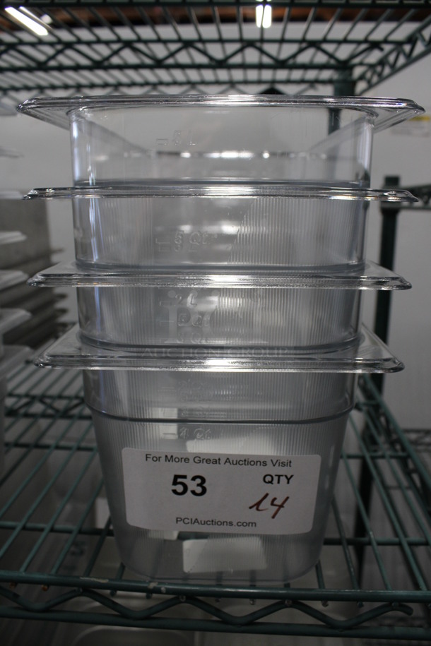 ALL ONE MONEY! Lot of 4 Poly Clear 1/3 Size Drop In Bins! 1/3x6 - Image 1 of 3