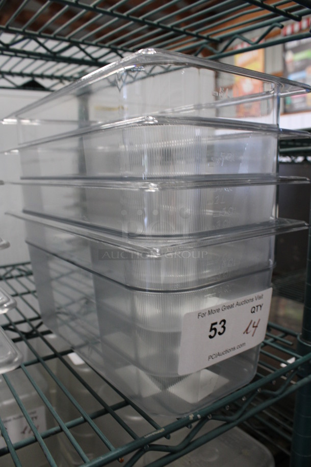 ALL ONE MONEY! Lot of 4 Poly Clear 1/3 Size Drop In Bins! 1/3x6 - Image 2 of 3