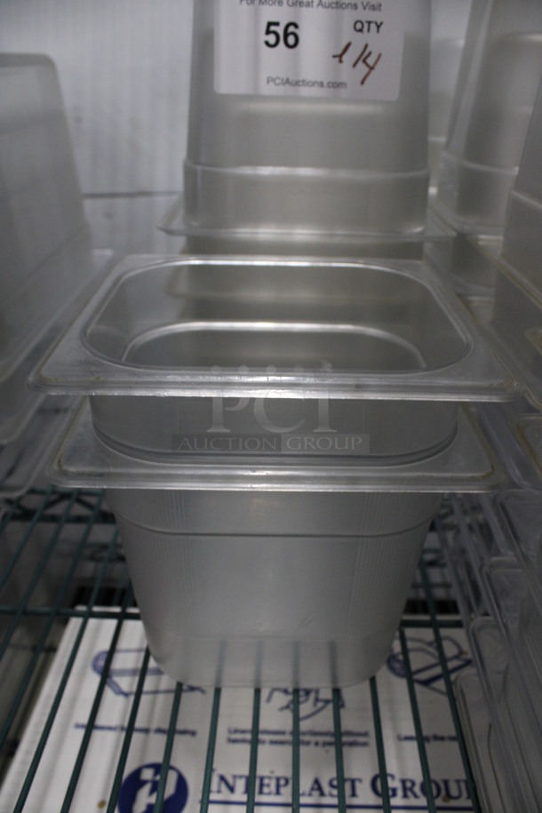 ALL ONE MONEY! Lot of 12 Poly Clear 1/6 Size Drop In Bins! 1/6x6 - Image 1 of 3