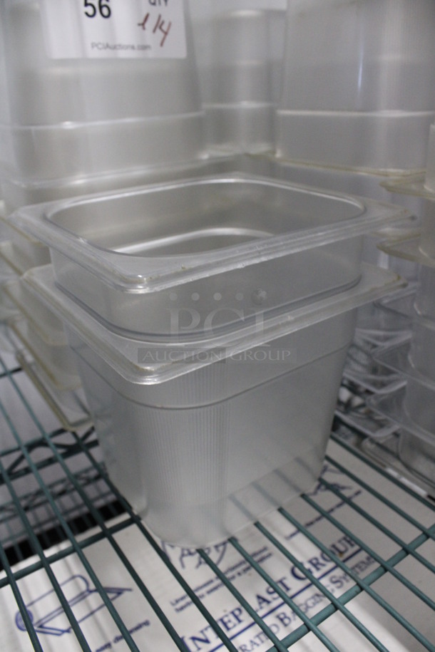 ALL ONE MONEY! Lot of 12 Poly Clear 1/6 Size Drop In Bins! 1/6x6 - Image 2 of 3