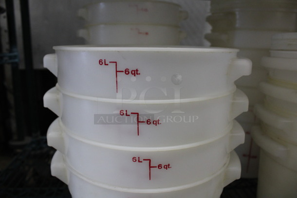 ALL ONE MONEY! Lot of 10 White Poly 6 Quart Containers! 10.5x9x8 - Image 3 of 3