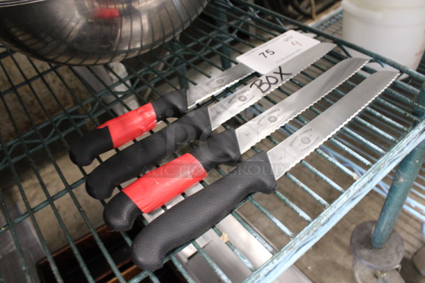 4 Stainless Steel Perforated Knives. 13.5". 4 Times Your Bid! - Image 3 of 3