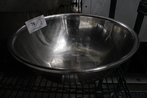 2 Metal Bowls. 16.5x16.5x5.5. 2 Times Your Bid!