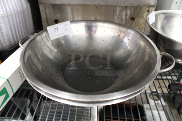 2 Metal Colanders. 16.5x16.5x5.5. 2 Times Your Bid!