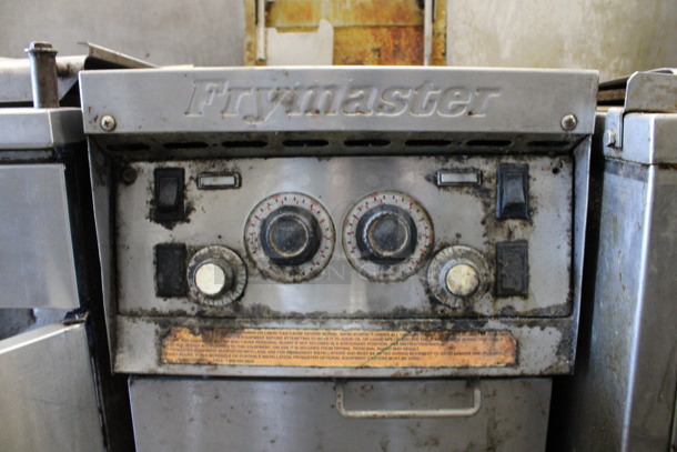 Frymaster Model MJ1472EBLSD Stainless Steel Commercial Floor Style Natural Gas Powered Deep Fat Fryer on Commercial Casters. 63,500 BTU. 15.5x34x56 - Image 4 of 7