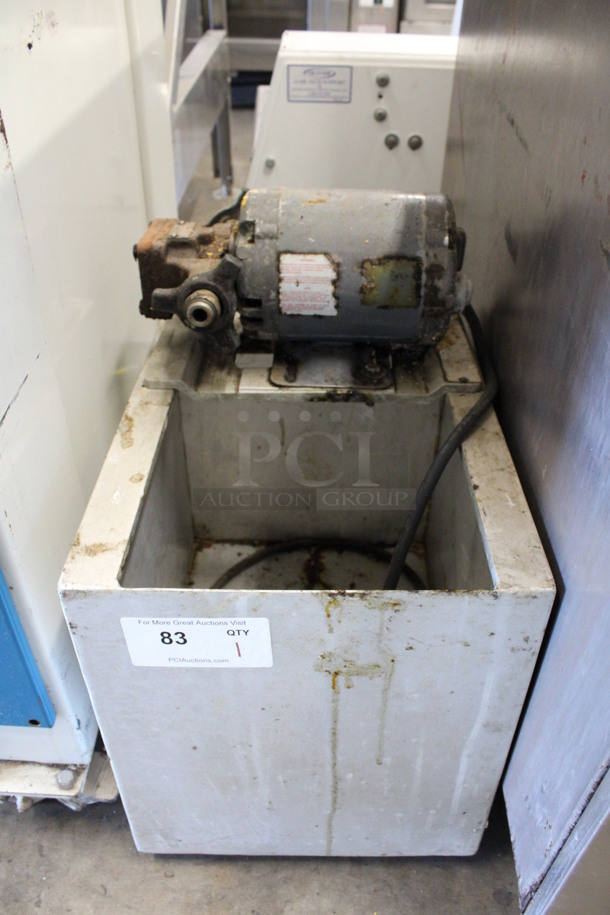 Motor on White Metal Grease Pump For Fryer. 115 Volts, 1 Phase. 13x19x22 - Image 1 of 5