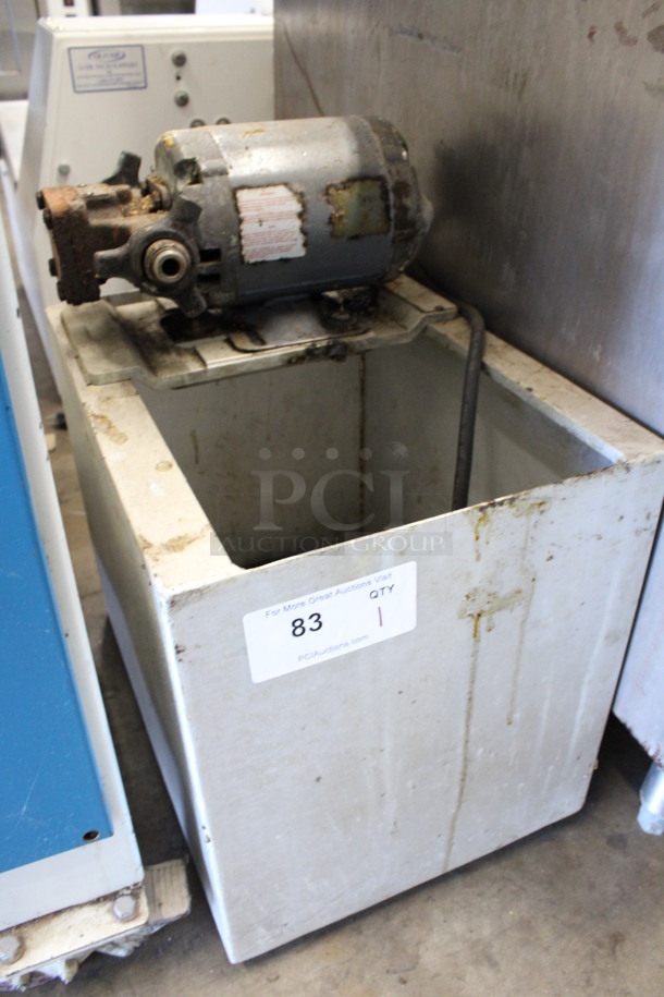 Motor on White Metal Grease Pump For Fryer. 115 Volts, 1 Phase. 13x19x22 - Image 4 of 5