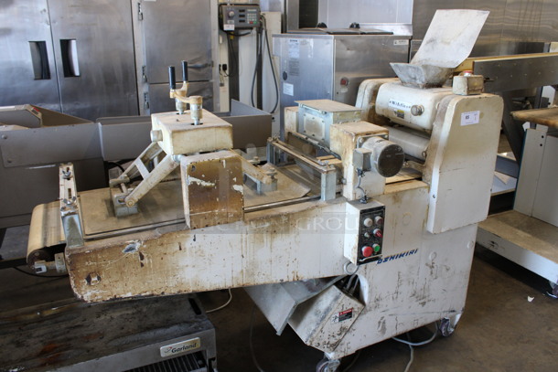 Oshikiri Widefine Metal Commercial Floor Style Dough Sheeter on Commercial Casters. 208-250 Volts, 3 Phase. 71x30x61.5 - Image 1 of 7