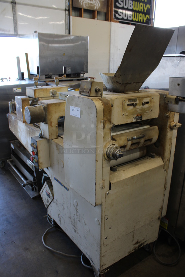 Oshikiri Widefine Metal Commercial Floor Style Dough Sheeter on Commercial Casters. 208-250 Volts, 3 Phase. 71x30x61.5 - Image 4 of 7