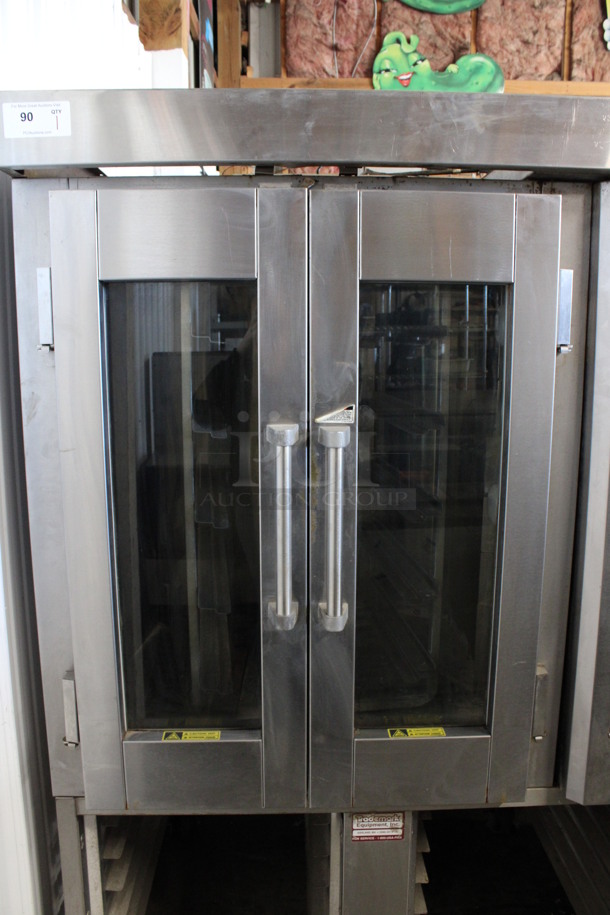 Hobart/Baxter Stainless Steel Commercial Natural Gas Powered Mini Rotating Rack Oven w/ Lower Double Pan Rack on Commercial Casters. 48x35x75 - Image 2 of 8