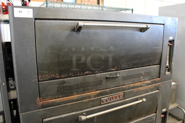 2 Vulcan Metal Commercial Natural Gas Powered Pizza Ovens. Top Model 7016A1 Single Deck and Bottom Model 7019A1 Double Deck. 60.5x40x67. 2 Times Your Bid! - Image 3 of 8