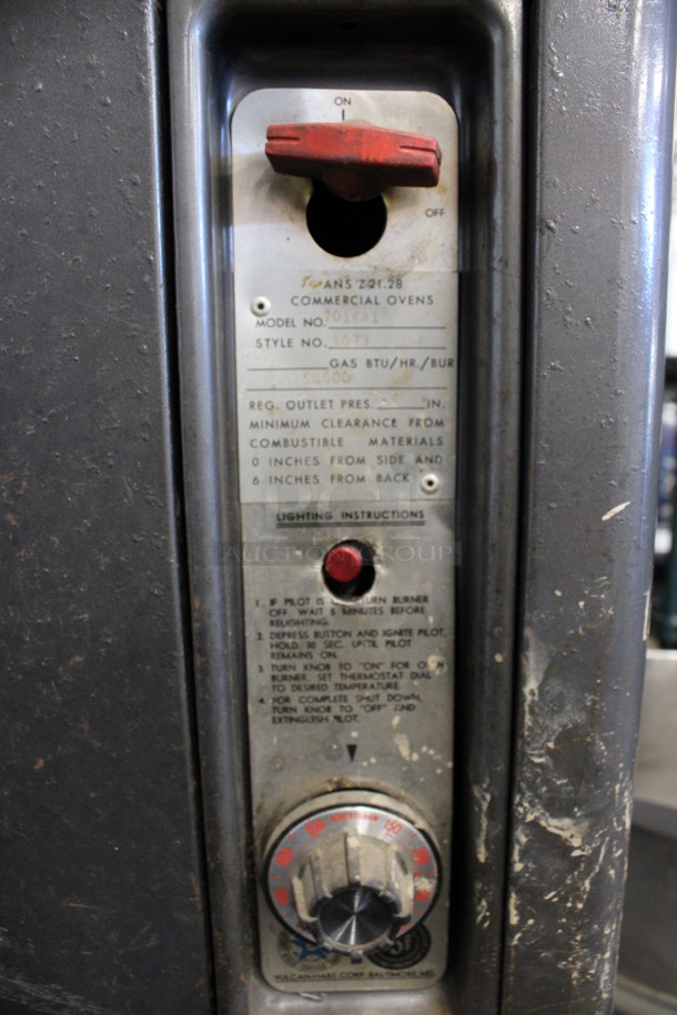 2 Vulcan Metal Commercial Natural Gas Powered Pizza Ovens. Top Model 7016A1 Single Deck and Bottom Model 7019A1 Double Deck. 60.5x40x67. 2 Times Your Bid! - Image 7 of 8