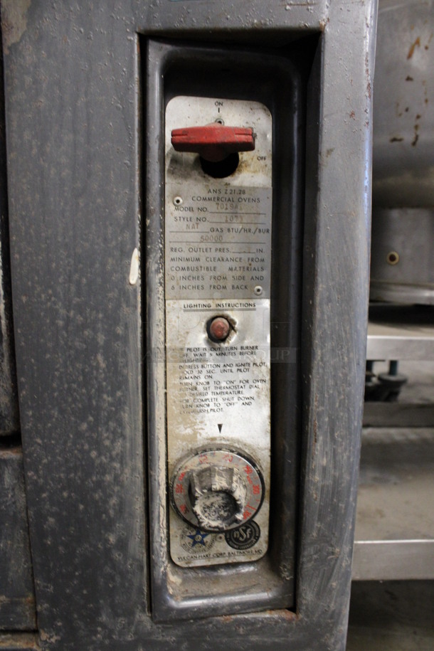 2 Vulcan Metal Commercial Natural Gas Powered Pizza Ovens. Top Model 7016A1 Single Deck and Bottom Model 7019A1 Double Deck. 60.5x40x67. 2 Times Your Bid! - Image 8 of 8