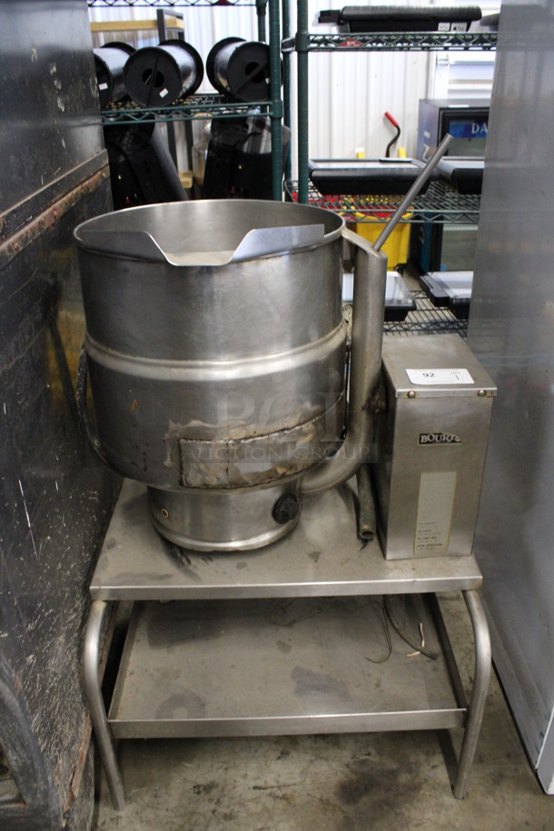 Groen Model TDB/7-40 Stainless Steel Commercial Electric Powered 40 Gallon Tilting Steam Kettle on Stand. 208 Volts, 3 Phase. 29x24x45