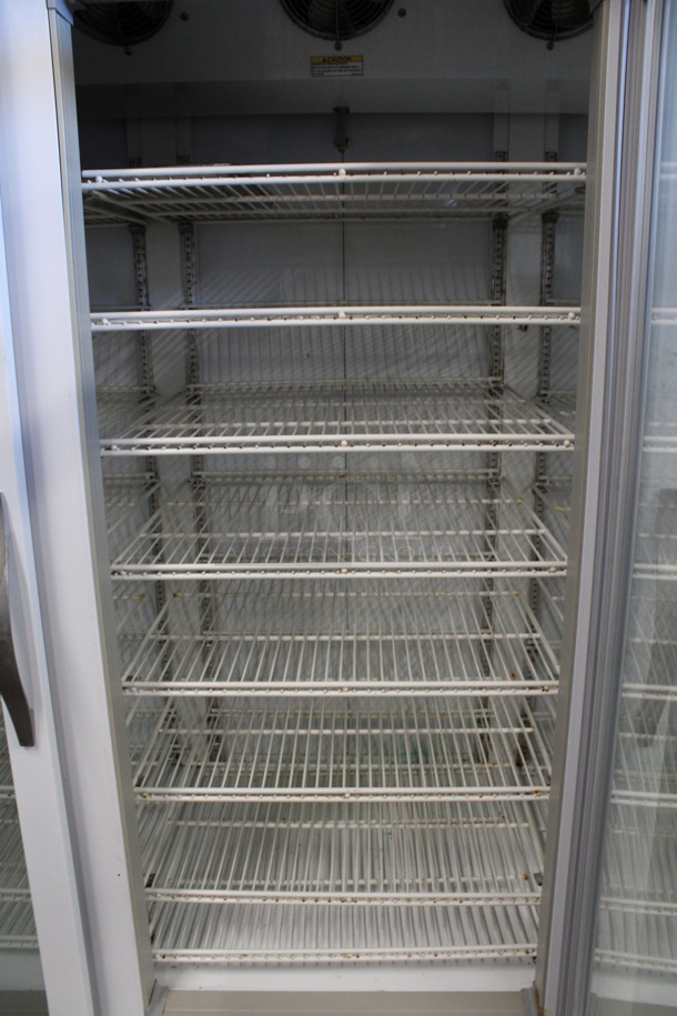 Beverage Air Model CRG74-1 Metal Commercial 3 Door Reach In Cooler Merchandiser w/ Poly Coated Racks. 115 Volts, 1 Phase. 78x32x79.5. Tested and Working! - Image 4 of 6