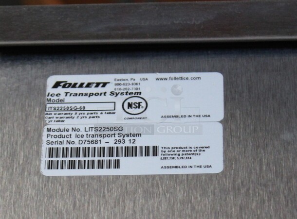 Follett Model ITS2250SG-60 Stainless Steel Commercial Ice Machine Bin on Follett Model 00147653 Stainless Steel Ice Transport System. Does Not Have Carts. 60x46x107 - Image 8 of 8