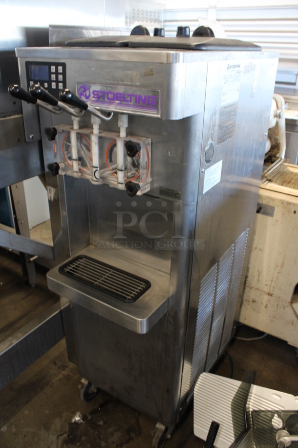 2011 Stoelting Model F231-38I2 Stainless Steel Commercial Floor Style Air Cooled 2 Flavor w/ Twist Soft Serve Ice Cream Machine on Commercial Casters. 208-240 Volts, 1 Phase. 23x33x58 - Image 4 of 8