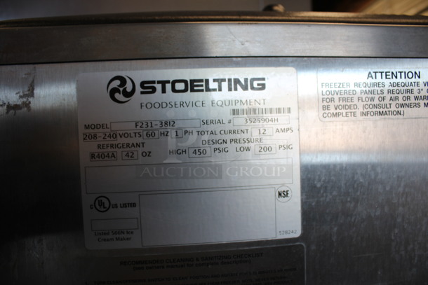 2011 Stoelting Model F231-38I2 Stainless Steel Commercial Floor Style Air Cooled 2 Flavor w/ Twist Soft Serve Ice Cream Machine on Commercial Casters. 208-240 Volts, 1 Phase. 23x33x58 - Image 6 of 8