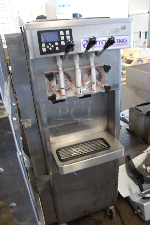 2011 Stoelting Model F231-38I2 Stainless Steel Commercial Floor Style Air Cooled 2 Flavor w/ Twist Soft Serve Ice Cream Machine on Commercial Casters. 208-240 Volts, 1 Phase. 23x33x58 - Image 8 of 8
