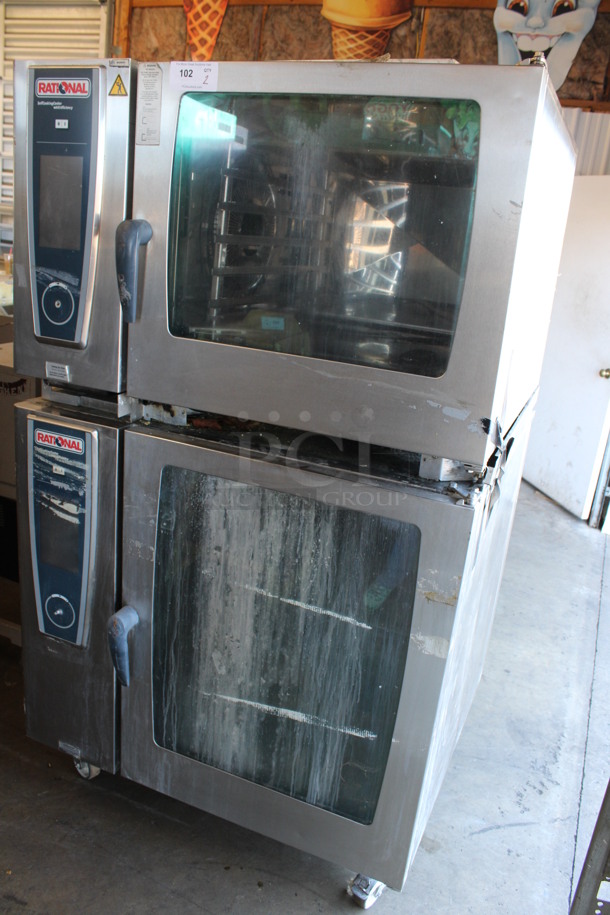 2 Rational 5Senses Stainless Steel Commercial Combitherm Self Cooking Center Convection Ovens on Commercial Casters. Top Model: SCC WE 62. Bottom Model: SCC WE 102. 480 Volts, 3 Phase. 42x40x73. 2 Times Your Bid! - Image 2 of 9