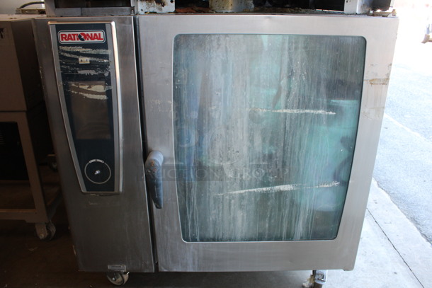 2 Rational 5Senses Stainless Steel Commercial Combitherm Self Cooking Center Convection Ovens on Commercial Casters. Top Model: SCC WE 62. Bottom Model: SCC WE 102. 480 Volts, 3 Phase. 42x40x73. 2 Times Your Bid! - Image 5 of 9