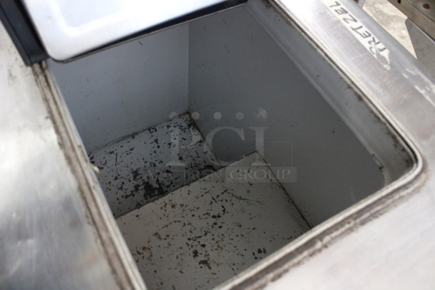 Metal Commercial Floor Style Chest Freezer w/ Center Hinge Lid. 32x21x35. Tested and Powers On But Does Not Get Cold - Image 4 of 5