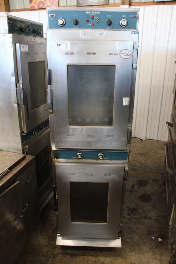 Alto Shaam Model 1000-TH/I DELUXE Stainless Steel Commercial Cook N Hold Oven on Commercial Casters. 208-240 Volts. 23x30x76.5