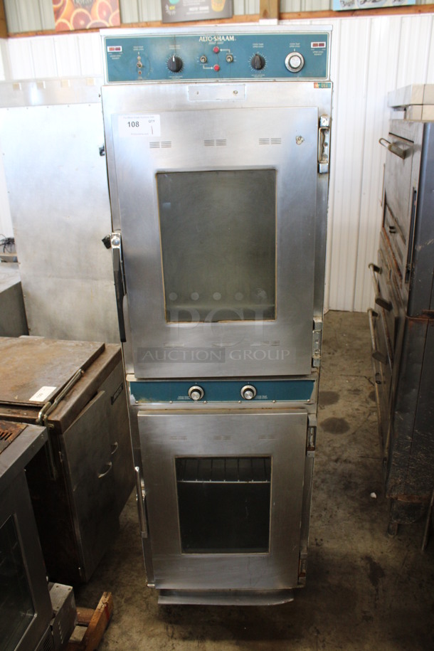 Alto Shaam Model 1000-TH/I DELUXE Stainless Steel Commercial Cook N Hold Oven on Commercial Casters. 208-240 Volts. 23x30x76.5