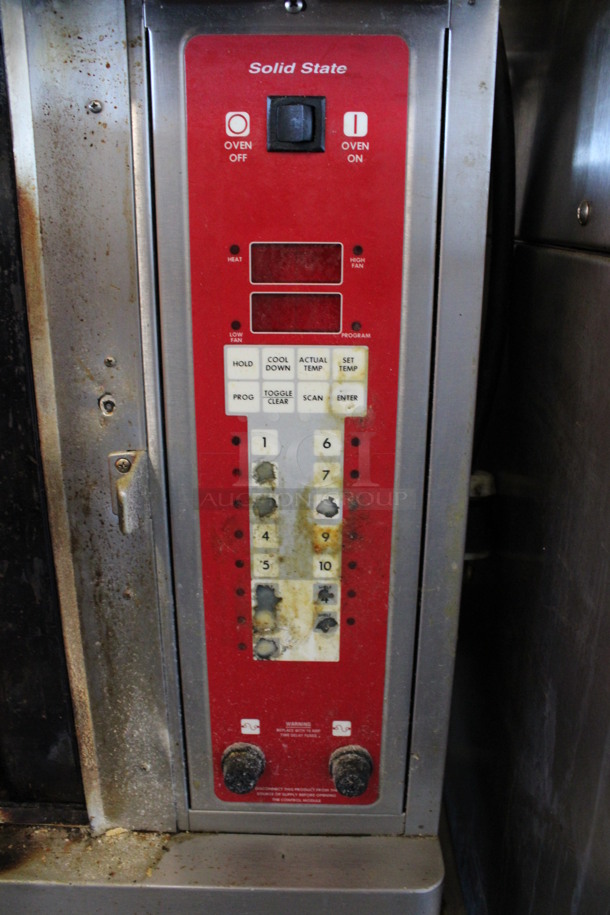 2 Blodgett Model CTB-1 Stainless Steel Commercial Electric Powered Half Size Convection Ovens w/ View Through Door and Metal Oven Racks on Commercial Casters. Missing Top Control Panel. 220-240 Volts, 3 Phase. 32x27x74. 2 Times Your Bid! - Image 7 of 10