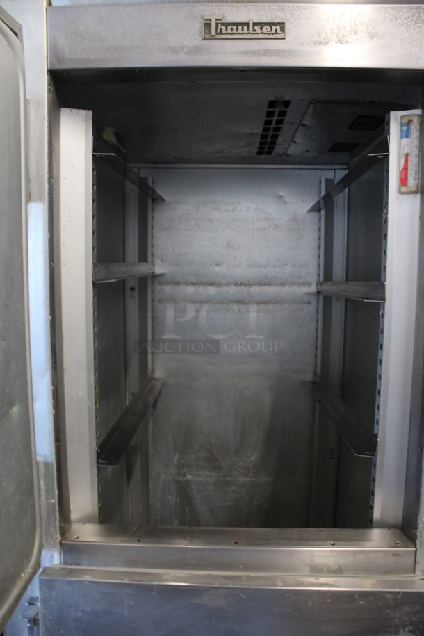 Traulsen Model G10001 Stainless Steel Commercial 2 Half Size Door Reach In Cooler on Commercial Casters. 115 Volts, 1 Phase. 30x34x83. Tested and Powers On But Does Not Get Cold - Image 5 of 6