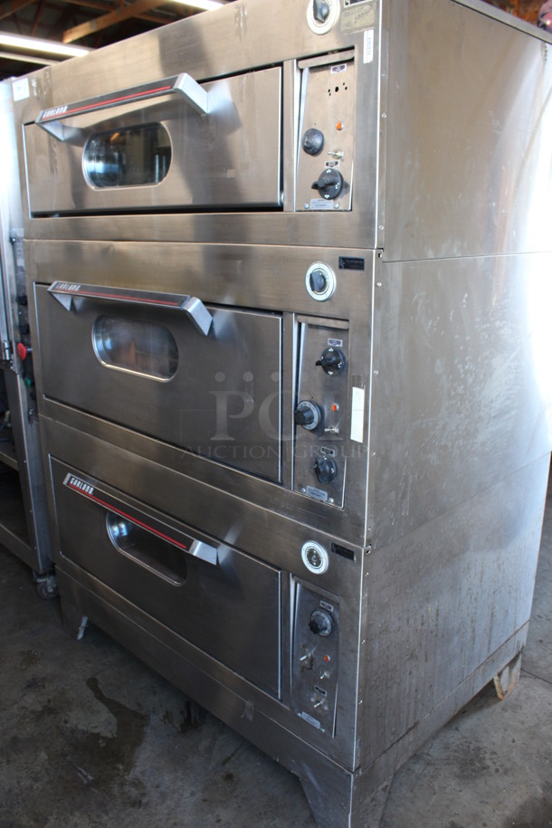 3 Garland Model 2155 Stainless Steel Commercial Electric Powered Single Deck Pizza Ovens. 480 Volts, 3 Phase. 55x36x76. 3 Times Your Bid! - Image 2 of 7