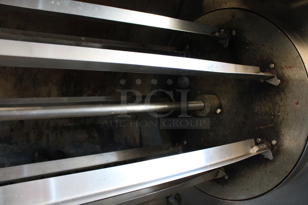 Hardt Model Inferno Stainless Steel Commercial Natural Gas Powered 7 Spit Rotisserie Oven on Commercial Casters. 150,000 BTU. 58x41x77 - Image 4 of 7