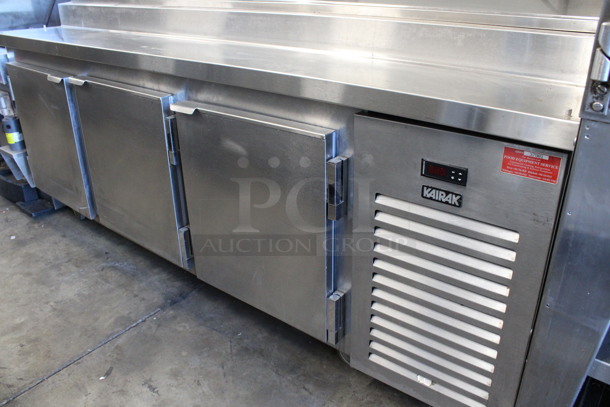 Kairak Model KBP-91S Stainless Steel Commercial Prep Table w/ Over Shelf on Commercial Casters. 115 Volts, 1 Phase. 91x34x58. Tested and Working! - Image 3 of 8