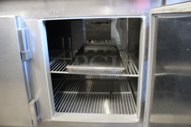 Kairak Model KBP-91S Stainless Steel Commercial Prep Table w/ Over Shelf on Commercial Casters. 115 Volts, 1 Phase. 91x34x58. Tested and Working! - Image 4 of 8