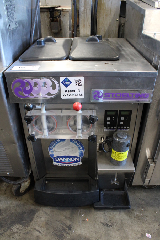 2011 Stoelting Model SF144-38I Stainless Steel Commercial Countertop Air Cooled 2 Flavor Soft Serve Ice Cream Machine w/ Milkshake Mixer. 208-230 Volts, 1 Phase. 22x32x34