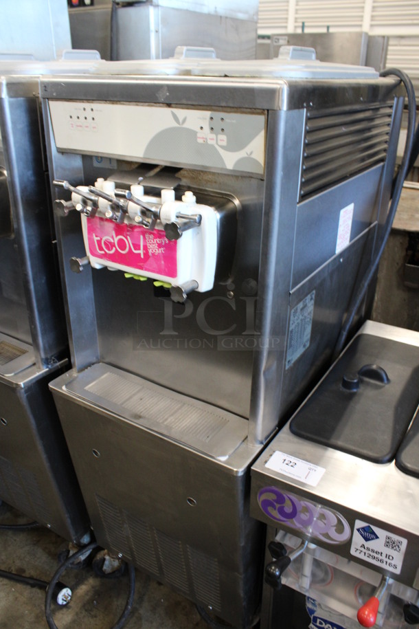 Taylor Model 794-33 Stainless Steel Commercial Floor Style Water Cooled 2 Flavor w/ Twist Soft Serve Ice Cream Machine on Commercial Casters. 208-230 Volts, 3 Phase. 20x34x59 - Image 2 of 7