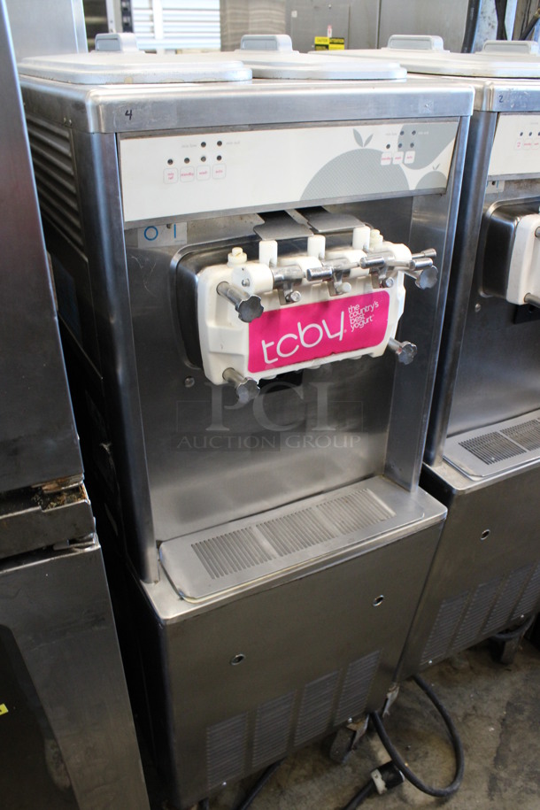 Taylor Model 794-33 Stainless Steel Commercial Floor Style Water Cooled 2 Flavor w/ Twist Soft Serve Ice Cream Machine on Commercial Casters. 208-230 Volts, 3 Phase. 20x34x59 - Image 2 of 6